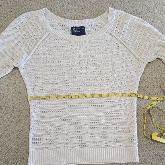 American Eagle Cream 3/4 Sleeve Sweater - Size XS - Picture 6 of 10